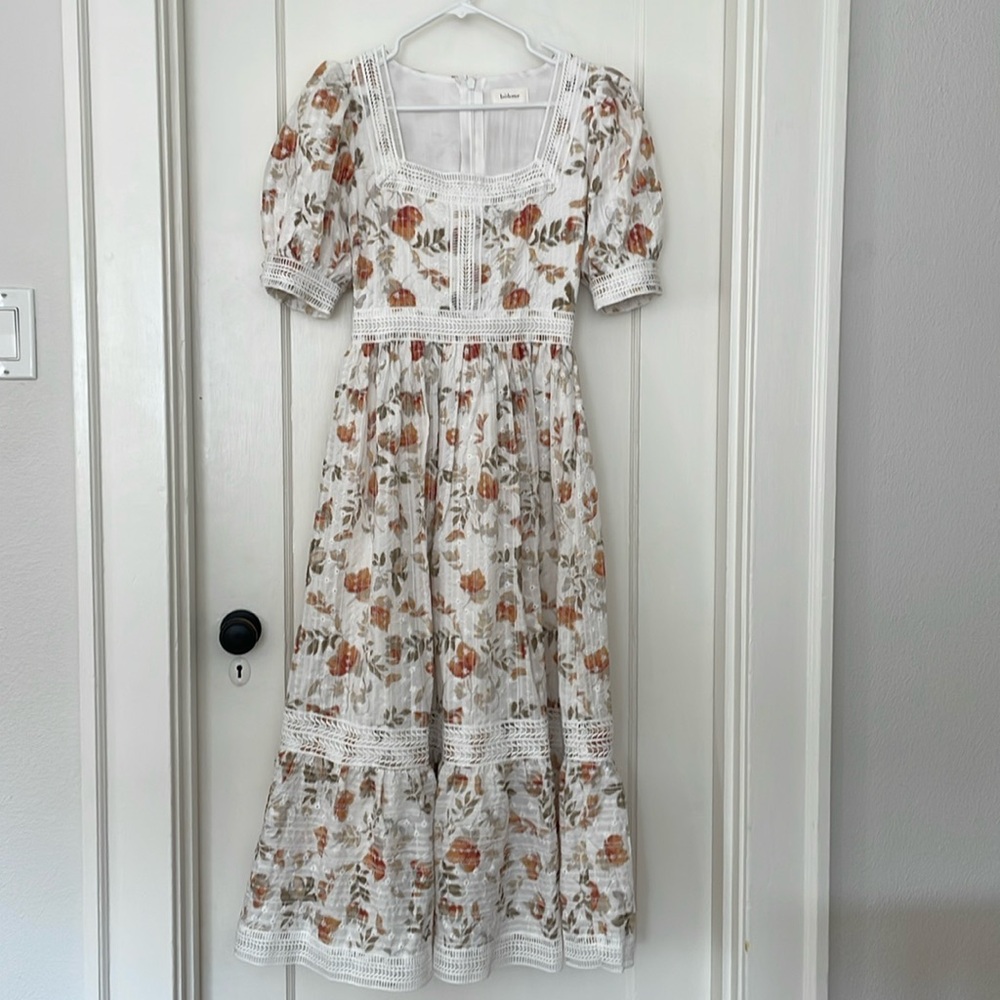 Ulla Johnson Floral Maxi Dress - White and Brown